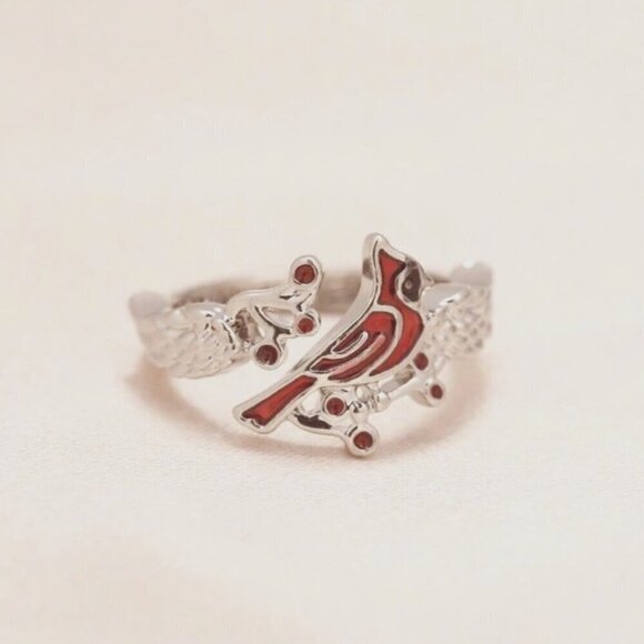 Cardinal Cuff Ring Adjustable Remembrance I Am Always with You - Picture 2 of 5